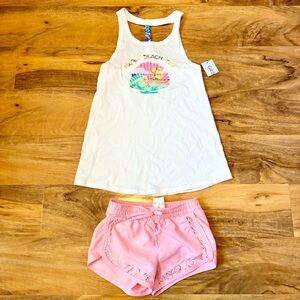 Cat & Jack Tank And Short XS 4 / 5 Happy Beach Day 2pc Set NEW